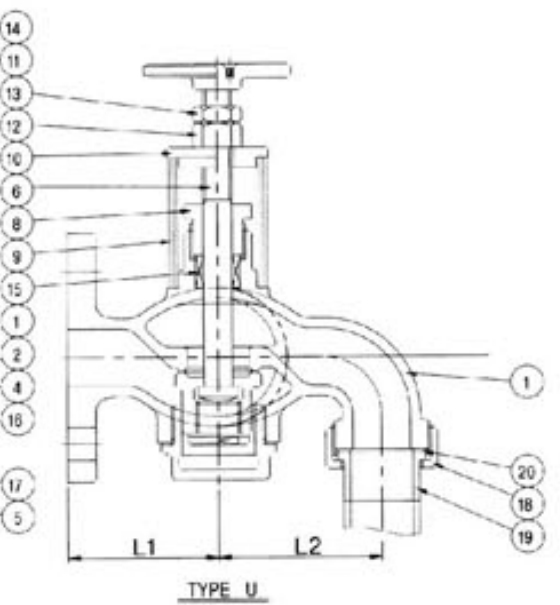 Drawing of JIS F7398 Globe Self-closing Drain Valve Push Type U.jpg